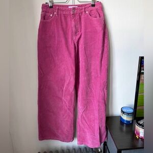 Pink corduroy wide leg pants, size 5/27